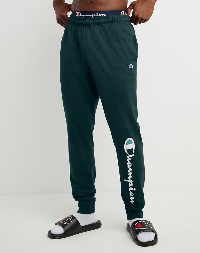 Champion Classic Jersey Script Logo Joggingbroek Heren - DonkerGroen - Belgie 0286LFWUV